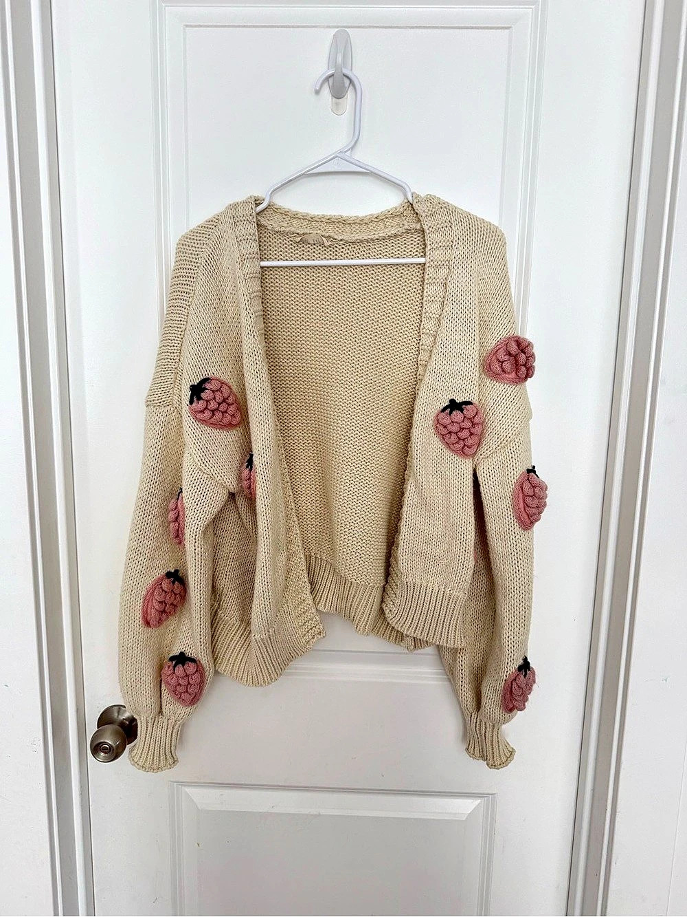 New in Town Knit Cardigan in Beige Like New